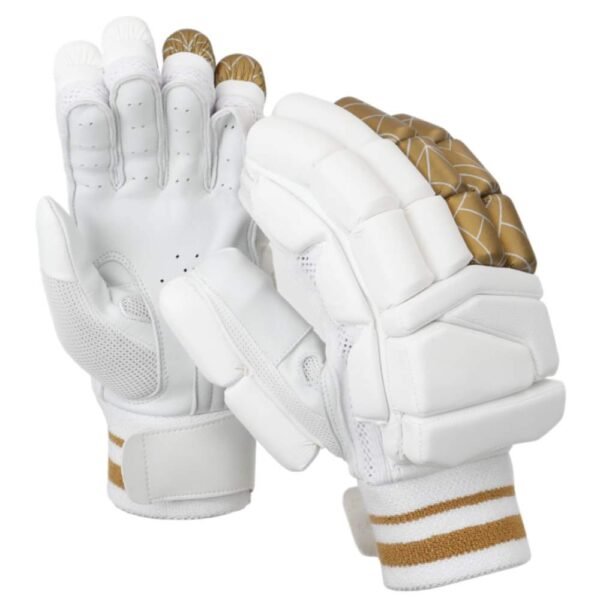 White/Gold Batting Gloves